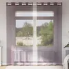 Image de Vidaxl Rideaux En Voile Avec ?illets 2 Pcs Violet 140x245 Cm