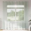 Image de Vidaxl Rideaux En Voile Avec ?illets 2 Pcs Gris Clair 140x225 Cm