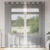 Image de Vidaxl Rideaux En Voile Avec ?illets 2 Pcs Marron Clair