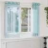 Image de Vidaxl Rideaux En Voile Avec ?illets 2 Pcs Turquoise