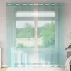 Image de Vidaxl Rideaux En Voile Avec ?illets 2 Pcs Turquoise