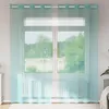 Image de Vidaxl Rideaux En Voile Avec ?illets 2 Pcs Turquoise