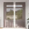 Image de Vidaxl Rideaux En Voile Avec Passe-Tringles 2 Pcs Marron