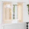 Image de Vidaxl Rideaux En Voile Avec Passe-Tringles 2 Pcs Sable