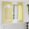 Image de Vidaxl Rideaux En Voile Avec Passe-Tringles 2 Pcs Jaune