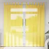 Image de vidaXL Vidaxl Rideaux En Voile Avec Passe-Tringles 2 Pcs Jaune