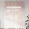 Image de Vidaxl Rideaux En Voile Avec Boucles 2 Pcs Rose Clair 140x260 Cm
