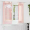 Image de Vidaxl Rideaux En Voile Avec Boucles 2 Pcs Rose 140x140 Cm