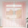 Image de Vidaxl Rideaux En Voile Avec Boucles 2 Pcs Rose 140x245 Cm