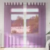 Image de Vidaxl Rideaux En Voile Avec Boucles 2 Pcs Violet 140x225 Cm