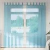 Image de Vidaxl Rideaux En Voile Avec Boucles 2 Pcs Turquoise 140x245 Cm