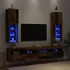 Image de vidaXL Meubles TV avec lumières LED 2 pcs vieux bois 30,5x30x102 cm857677