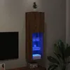 Image de Vidaxl Meuble Tv Avec LumiÃ¨res Led ChÃªne Artisanal 30,5x30x102 Cm