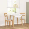 Image de vidaXL Chaises à manger coussins 2 pcs naturel bois massif caoutchouc4102382
