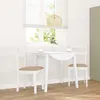 Image de vidaXL Chaises à manger coussins 2 pcs blanc bois massif caoutchouc4102386