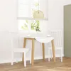 Image de vidaXL Chaises à manger 2 pcs blanc bois massif caoutchouc4102393