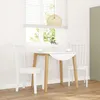 Image de vidaXL Chaises Ã  manger 2 pcs blanc bois massif caoutchouc
