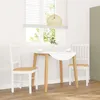 Image de vidaXL Chaises Ã  manger 2 pcs blanc bois massif caoutchouc