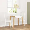 Image de vidaXL Chaises Ã  manger 2 pcs blanc bois massif caoutchouc