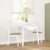 Image de vidaXL Chaises Ã  manger coussins 2 pcs blanc bois massif caoutchouc