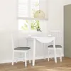 Image de vidaXL Chaises à manger coussins 2 pcs blanc bois massif caoutchouc4102503