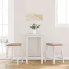 Image de vidaXL Chaises de bar avec coussins 2 pcs blanc bois massif d'hévéa4102583