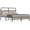 Image de vidaXL Cadre de lit sans matelas 120x190 cm chÃªne fumÃ© bois ingÃ©nierie