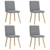Image de vidaXL Chaises Ã  manger lot de 4 gris clair tissu