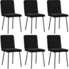 Image de vidaXL Chaises Ã  manger lot de 6 noir velours
