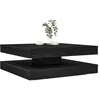 Image de vidaXL Table basse rotative Ã  360 degrÃ©s chÃªne noir 90x90x34,5 cm