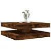 Image de Vidaxl Table Basse Rotative Ã 360 DegrÃ©s ChÃªne FumÃ© 90x90x34,5 Cm