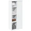 Image de vidaXL Meuble de salle de bain avec porte-rouleau blanc 39x22x90 cm