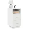 Image de vidaXL Table de chevet avec 2 tiroirs blanc 36x36x68 cm