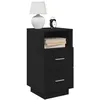 Image de vidaXL Tables de chevet 2 pcs avec 2 tiroirs noir 36x36x68 cm