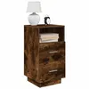 Image de vidaXL Tables de chevet 2 pcs avec 2 tiroirs chêne fumé 36x36x68 cm858587