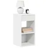 Image de vidaXL Tables de chevet avec tiroir 2 pcs blanc 35x34x66,5 cm858714
