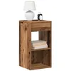 Image de vidaXL Tables de chevet avec tiroir 2 pcs vieux bois 35x34x66,5 cm858728