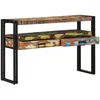 Image de vidaXL Tables D'appoint Vidaxl Multicolores 120x33x75 Cm En Bois Massif De Récupération Et Métal