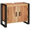 Image de Vidaxl Meuble Sous-Vasque De Salle De Bain Bois D'acacia Massif, Fer