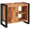 Image de Vidaxl Meuble Sous-Vasque De Salle De Bain Bois D'acacia Massif, Fer