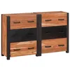 Image de vidaXL Buffet 3 pcs Marron 110 x 30 x 75 cm Bois d'acacia massif
