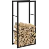 Image de vidaXL Portant de bois de chauffage noir 55x30x116 cm acier