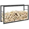 Image de vidaXL Portant de bois de chauffage noir 110x30x61 cm acier4018466
