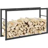 Image de vidaXL Portant de bois de chauffage noir 110x30x61 cm acier