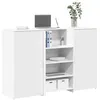 Image de vidaXL Bureau de rÃ©ception blanc 155x50x103,5 cm bois d'ingÃ©nierie