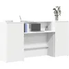 Image de vidaXL Vidaxl Bureau De Réception Blanc 200x50x103,5 Cm Bois D'ingénierie