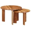 Image de vidaXL Tables gigognes 2 pcs Marron Bois d'Acacia Massif