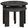 Image de vidaXL Tables gigognes 2 pcs Blanc Bois de mangue massif