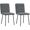 Image de Vidaxl Chaises À Manger Lot De 2 Gris Foncé Velours