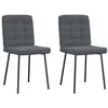 Image de vidaXL Chaises à manger lot de 2 Gris foncé Velours4101081